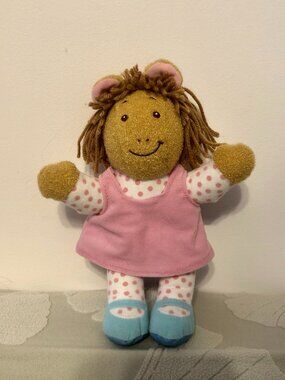 Arthur Sister D.W. Doll 1996 Vintage Talking PBS Plush 10” Playskool TESTED